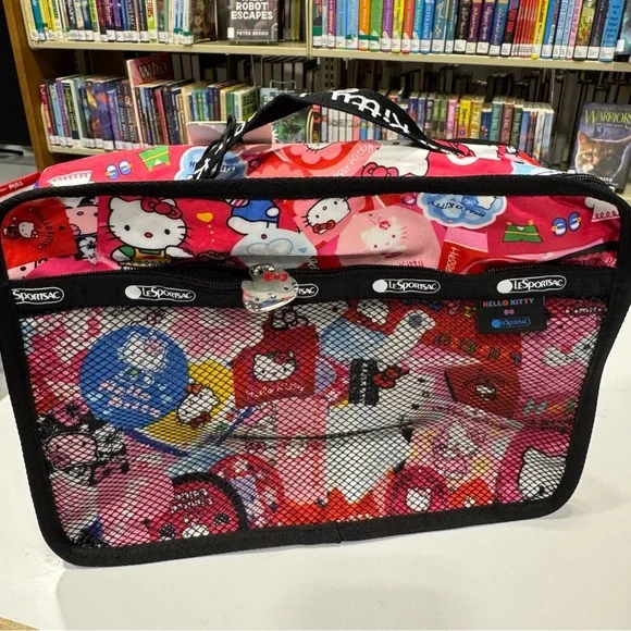 LeSportsac Red and Pink Hello Kitty Packing Cube Mesh Pocket Travel Organizer - Picture 1 of 11